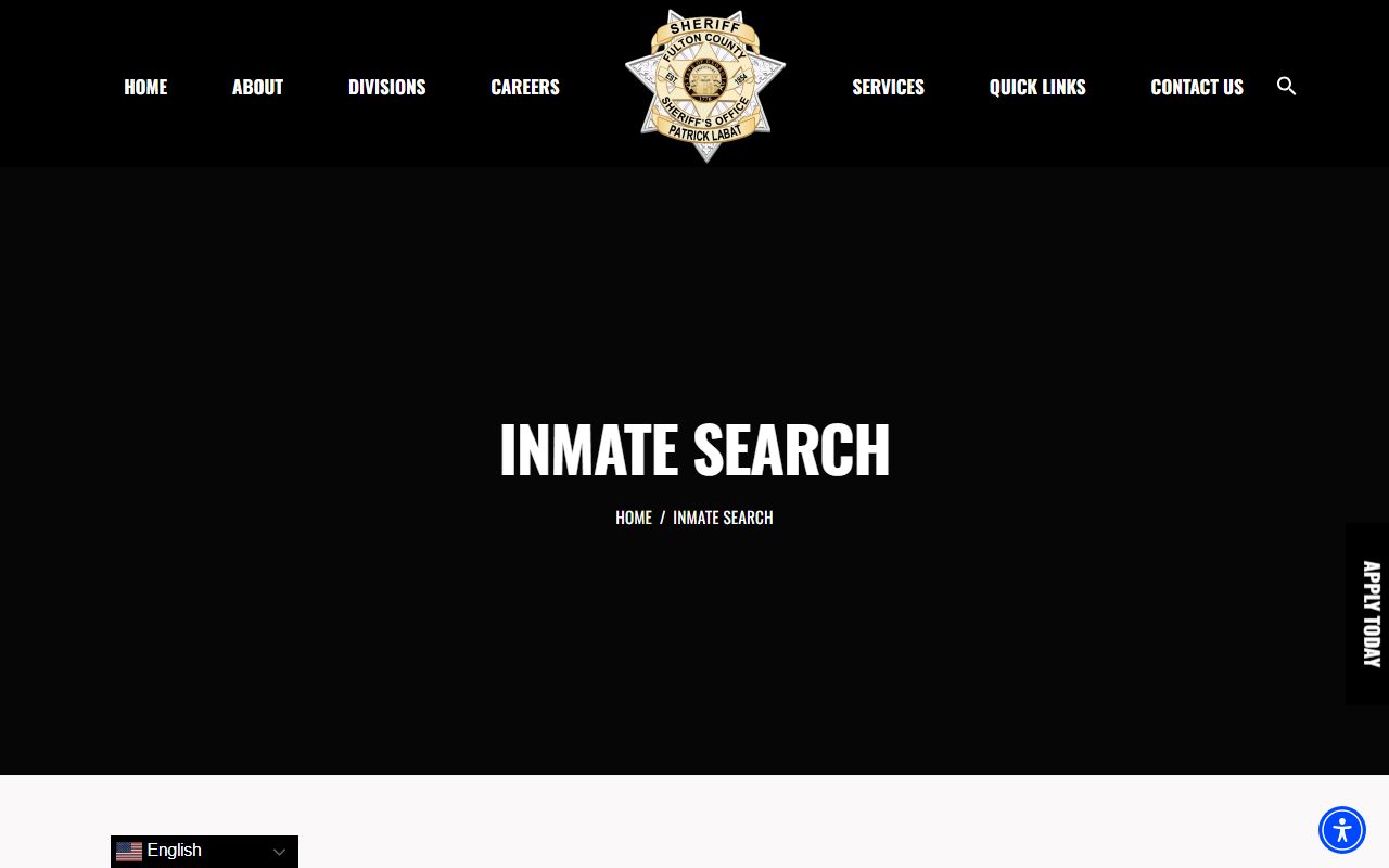 Fulton County Sheriff's Office website showing inmate lookup and recent bookings information